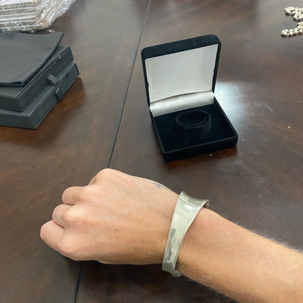 .925 Solid Twist Sterling Silver Cuff - image 1